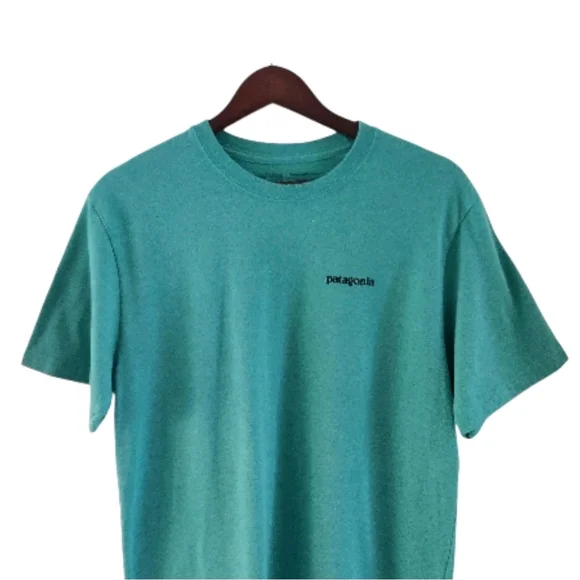 Patagonia Mountain Logo Responsibili-tee T-Shirt Adult Medium Green Regular Fit - Picture 2 of 7